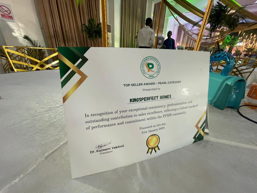 Kings Perfect Homes certificate
